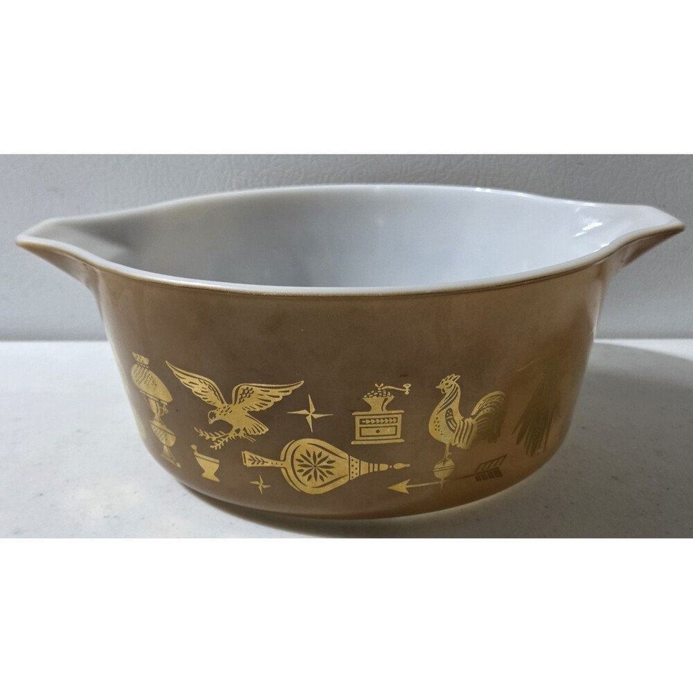 Pyrex Early American 2 1/2 QT. Casserole Dish 475-B NICE CONDITION, No Lid